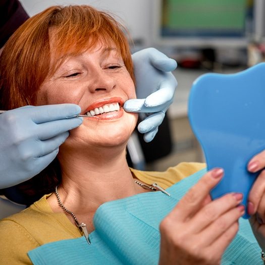 Smiling Senior Woman — Dentist in Palm Beach, QLD