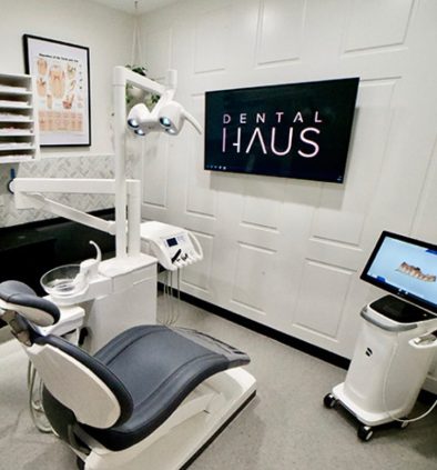 A woman in the chair for an emergency dental appointment in Palm Beach at Dental Haus